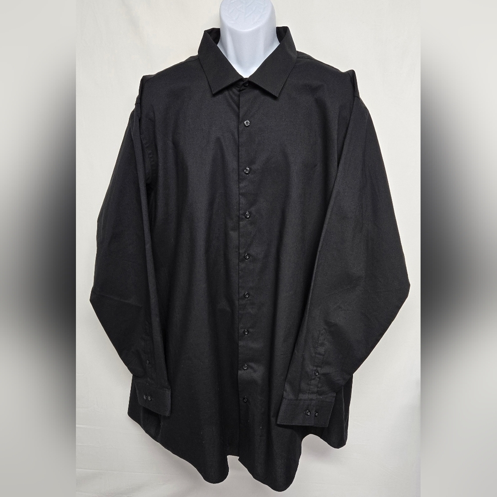 Unlisted Tall Fit 20 37/38 Black Long Sleeve Button Down Shirt Business Casual